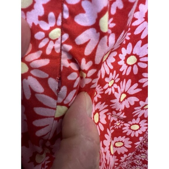 Free People Lucinda Floral Print Midi Dress L Tomato Daisy Smocked Back NWT $148 - Picture 3 of 5